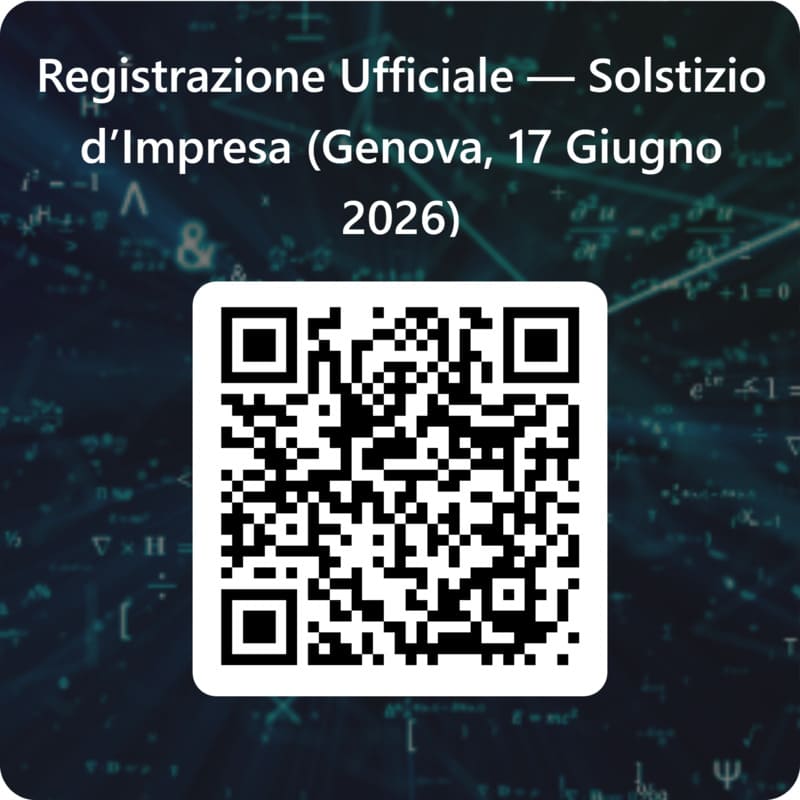 Scannerizza il QR code e compila il modulo per registrarti e partecipare a Solstizio d'impresa Genova 2026